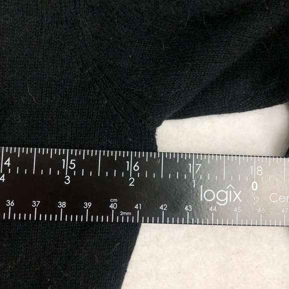 E by ECI Women's Size Small Black Silk Angora Blend Long Sleeve Frayed Jacket - Picture 5 of 10